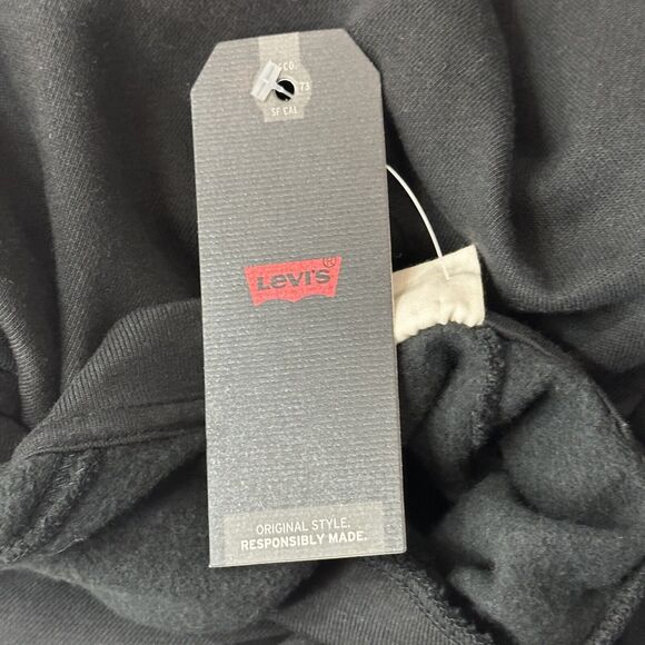 Levi's 2X-Large Sweatshirt Stretch Long Sleeve Black Logo Crew Neck Pullover New - Picture 12 of 13